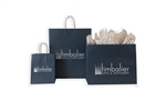 Navy Solid Tint On Kraft J Cut Handle Shopping Bags