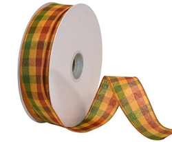 Autumn Plaid Wire-Edge Ribbon