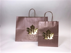 Metallic Rose Gold Tint On Kraft Shopping Bag