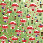 Holiday Gnomes Metallic Green Highlight Wholesale Packaging Gift Wrap