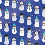 Snowman Party Metallic Blue Highlight Wholesale Packaging Gift Wrap