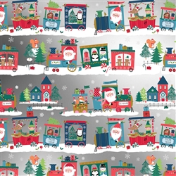 Christmas Train Metallic Silver Highlight Wholesale Packaging Gift Wrap