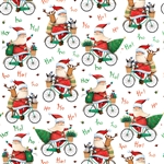 Santa Bicycle Metallic Gold Highlight Wholesale Packaging Gift Wrap