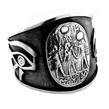 Egyptian Jewelry King Tut Crowning & Eye of Horus Bangle