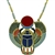 Egyptian Jewelry Bronze Scarab Beetle Pendant with Chain