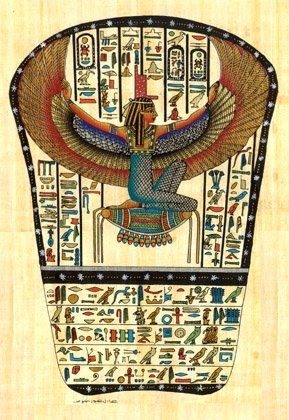 Egyptian Hand-Made Papyrus Painting - Goddess Isis