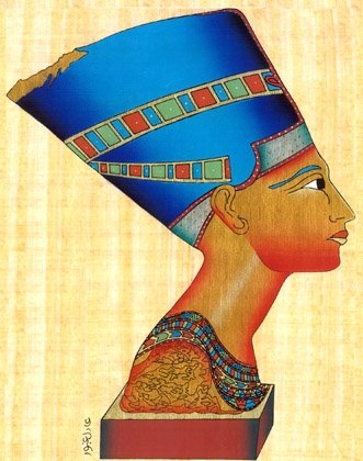 Egyptian Hand-Made Papyrus Painting - Nefertiti