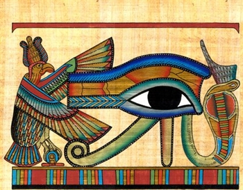 Egyptian Hand-Made Papyrus Painting - Eye of Horus