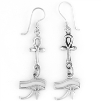 Eye of Horus & Ankh Earrings