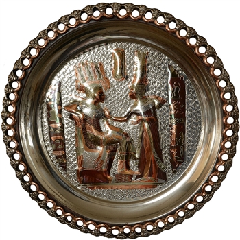 King Tut & Nefertari Copper Plate 12"