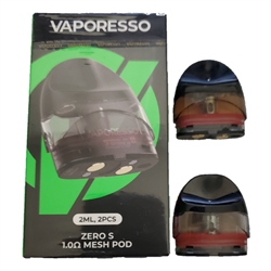 Two Vaporesso ZERO S Replacement Pod Cartridges 1.0 Ohm