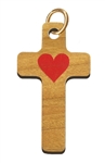 Wood Cross with Red Heart (Spanish; Large)