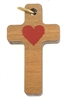 Wood Cross with Red Heart
