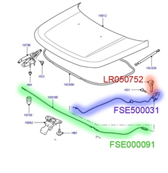 Range Rover Sport LR3 Hood Cable FSE000091 FSE500031