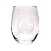 Etched Stemless Wine Glass