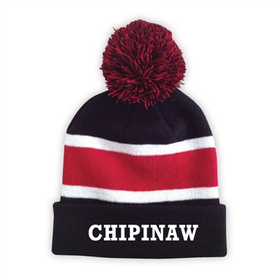 CHIPINAW STRIPED BEANIE WITH POM