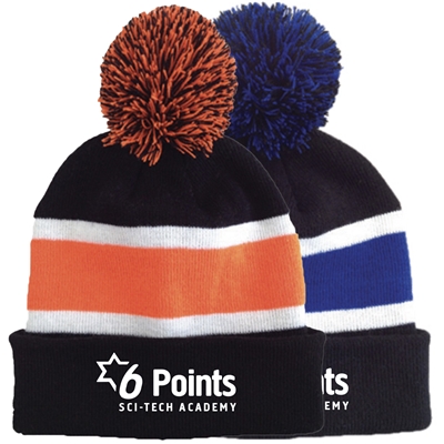 6 POINTS EAST STRIPED BEANIE WITH POM