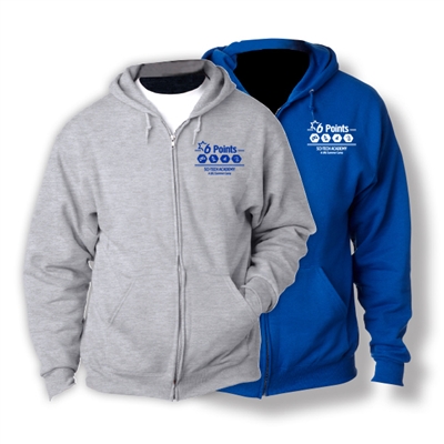 6 POINTS EAST FULL ZIP HOODED SWEATSHIRT