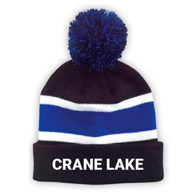 CRANE LAKE STRIPED BEANIE WITH POM