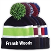 FRENCH WOODS STRIPED BEANIE WITH POM