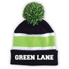 GREEN LANE STRIPED BEANIE WITH POM