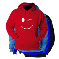 SMILEY WINK HOODED SWEATSHIRT