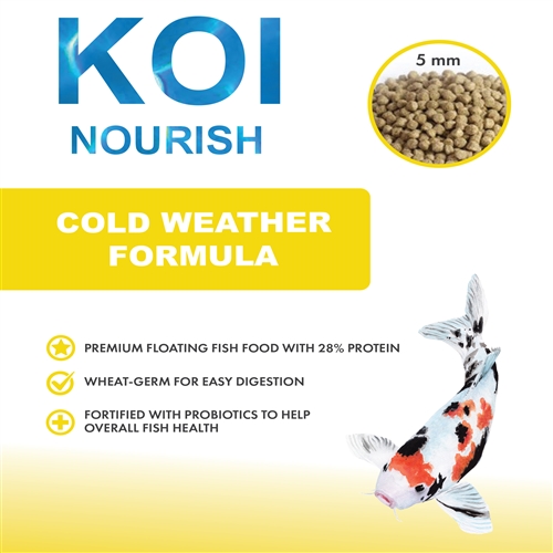 Thrive Koi Nutrition - Koi Nourish Cool Water Diet with Wheat Germ Formula, 30 LB