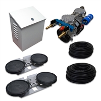 Air Pro System with 3.9 CFM Rocking Piston Compressor with Post Cabinet, Cooling Fan, 200' of 3/8" Weighted Tubing (2) Double-10" EPDM Diffusers - APRPS2-WPM