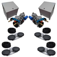 Air Pro System with (2) 3.9 CFM Rocking Piston Compressor with (2) Ground Cabinets, Cooling Fan, 400' of 3/8" Weighted Tubing (4) Double-10" EPDM Diffusers - APRPS4-CAB