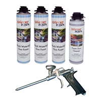 Homeowner Waterfall Foam Bundle - Steel Foam Gun, (3) 24oz Foam, (2) 6oz Cleaner Combo Pack - FOAMSET-HOME