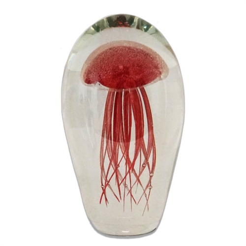 JF-L6-RD - Large 6" Red Glass Jellyfish Paperweight