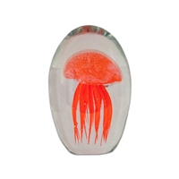 JF-S3-OR - Small 3" Orange Glass Jellyfish Paperweight