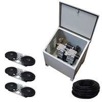 Savio2 Aeration System 3 (Includes Ground Enclosure) with 1HP Air Pump , Double Diffusers (x3), 100' Weighted Tubing (x3)