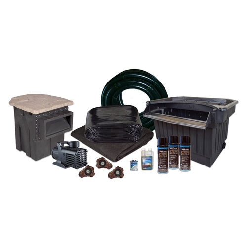 Half Off Ponds PVCMPB12 - PondBuilder Elite PRO 10000 Mega 30' x 50' PVC Pond Kit w/ 15" Skimmer & 40" Waterfall