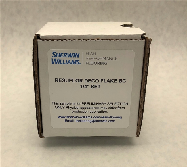 Resuflor Deco Flake BC New Color Box Set: 1/4" chip, 3" x 3" sample