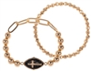 Semi Precious Stone Cross Stretch Bracelet