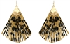 Faux Leopard Fringe Earring