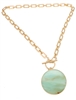 Toggle Clasp Semi Precious Stone Link Chain  Necklace