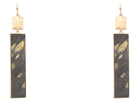 Gold Painting Leather Bar Earrings