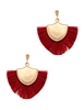 Shield Shape Tassel Earrings