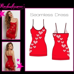 Wholesale Plus size Seamless dress with scoop neck and heart shaped cut out