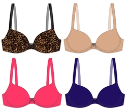 Plus size Microfiber Smooth cup T-shirt bra with built-in push-up