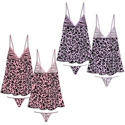 Animal printed mesh chemise with triangle cups