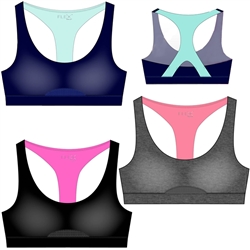 Wholesale Clean Finish Microfiber Keyhole Back Sports Bra