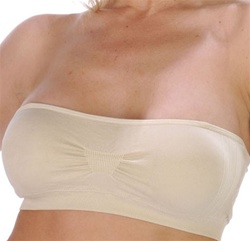 Seamless Bandeau Bra with removable molded cup paddings