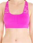 Wholesale Seamless Racer Back Sports Bra with lace back