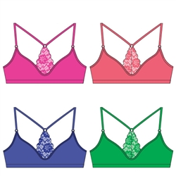 Wholesale Seamless Scoop neck Bra with lace racer back