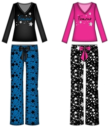 Wholesale Star printed Plush Pajama set