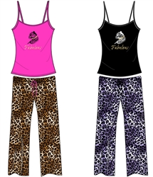 Wholesale Cheetah Cami and Capri PJ Set