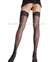 Plus size sheer back seam thigh high with lace top